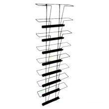 Modern powder coated  Wall-mounted 8 Tiers Metal Magazine Display Rack